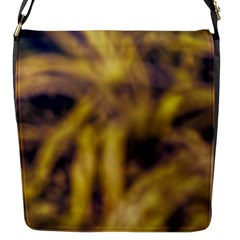 Yellow Abstract Stars Flap Closure Messenger Bag (s)