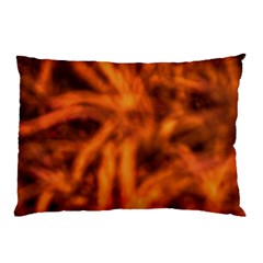 Red Abstract Stars Pillow Case (two Sides) by DimitriosArt