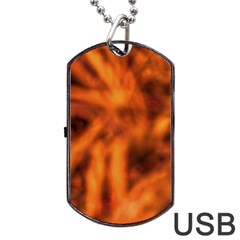 Red Abstract Stars Dog Tag Usb Flash (two Sides) by DimitriosArt