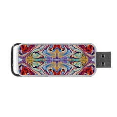 Red Feathers Portable Usb Flash (one Side) by kaleidomarblingart