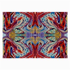 Red Feathers Large Glasses Cloth (2 Sides) by kaleidomarblingart