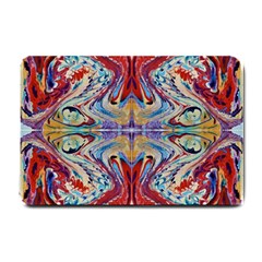 Red Feathers Small Doormat  by kaleidomarblingart