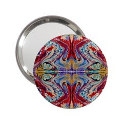 Red Feathers 2 25  Handbag Mirrors by kaleidomarblingart