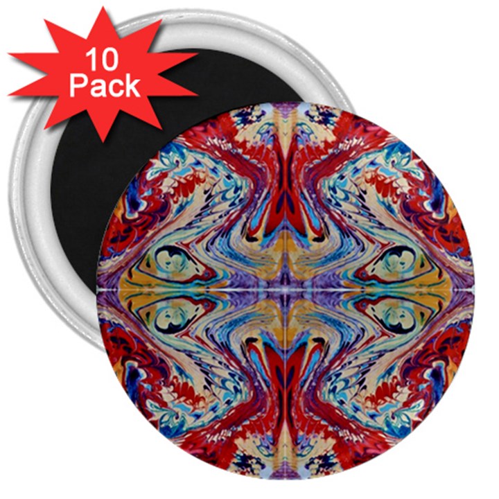 Red Feathers 3  Magnets (10 pack) 