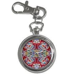 Red Feathers Key Chain Watches by kaleidomarblingart