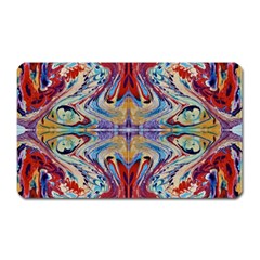 Red Feathers Magnet (rectangular) by kaleidomarblingart