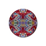 Red Feathers Rubber Coaster (Round) Front