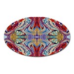 Red Feathers Oval Magnet Front