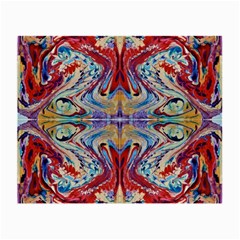 Red Feathers Small Glasses Cloth (2 Sides) by kaleidomarblingart