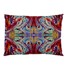 Red Feathers Pillow Case by kaleidomarblingart