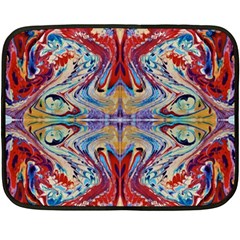 Red Feathers Fleece Blanket (mini) by kaleidomarblingart