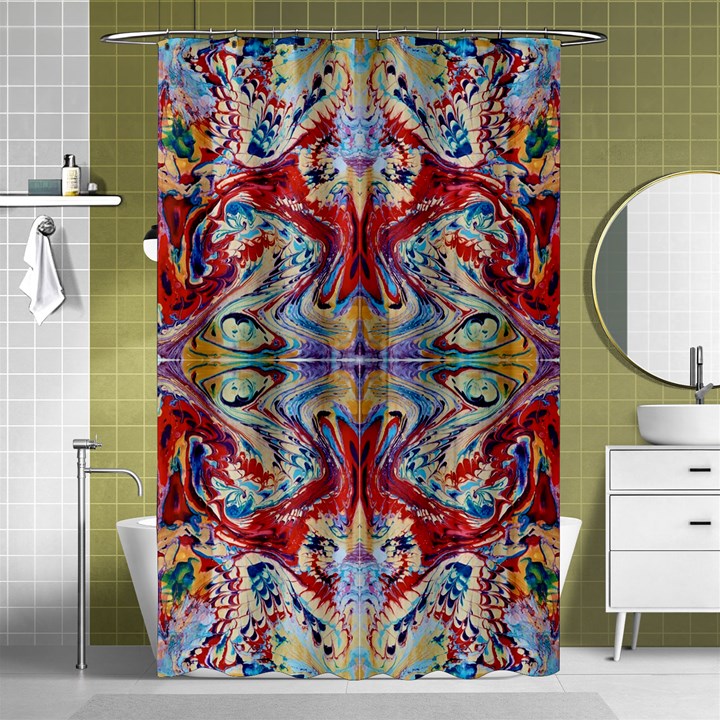 Red Feathers Shower Curtain 48  x 72  (Small) 