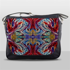 Red Feathers Messenger Bag by kaleidomarblingart