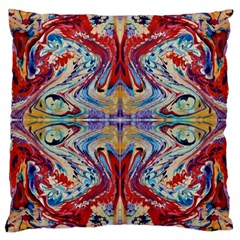 Red Feathers Large Cushion Case (one Side) by kaleidomarblingart