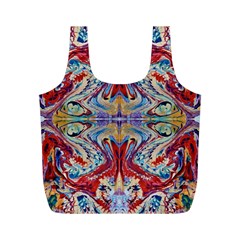 Red Feathers Full Print Recycle Bag (m) by kaleidomarblingart