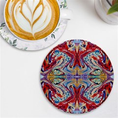 Red Feathers Uv Print Round Tile Coaster