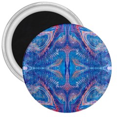 Blue Repeats 3  Magnets by kaleidomarblingart