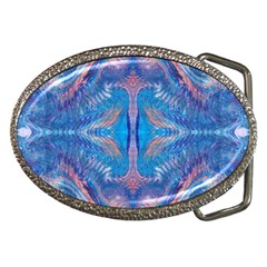 Blue Repeats Belt Buckles by kaleidomarblingart