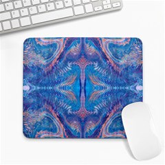 Blue Repeats Large Mousepads by kaleidomarblingart