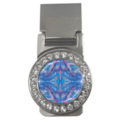 Blue Repeats Money Clips (cz)  by kaleidomarblingart