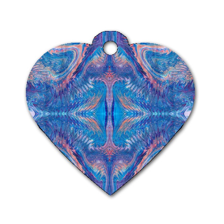 Blue Repeats Dog Tag Heart (One Side)