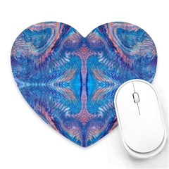 Blue Repeats Heart Mousepads by kaleidomarblingart