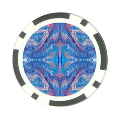 Blue Repeats Poker Chip Card Guard by kaleidomarblingart