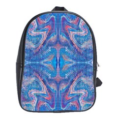 Blue Repeats School Bag (large) by kaleidomarblingart