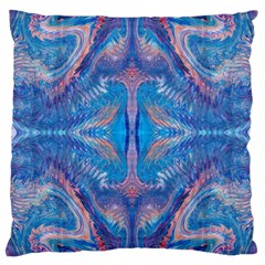 Blue Repeats Large Cushion Case (two Sides) by kaleidomarblingart