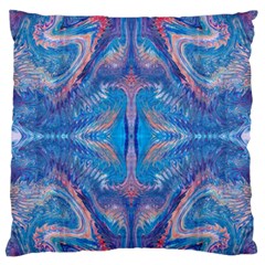 Blue Repeats Large Flano Cushion Case (two Sides)