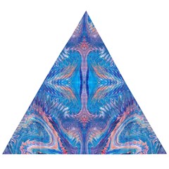 Blue Repeats Wooden Puzzle Triangle by kaleidomarblingart