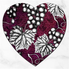 Grapes On Purple Jigsaw Puzzle (heart) by Pixelchicken