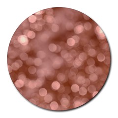 Light Reflections Abstract No6 Rose Round Mousepads by DimitriosArt