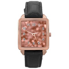 Light Reflections Abstract No6 Rose Rose Gold Leather Watch  by DimitriosArt