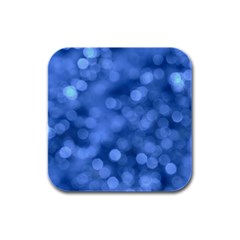 Light Reflections Abstract No5 Blue Rubber Square Coaster (4 Pack) by DimitriosArt