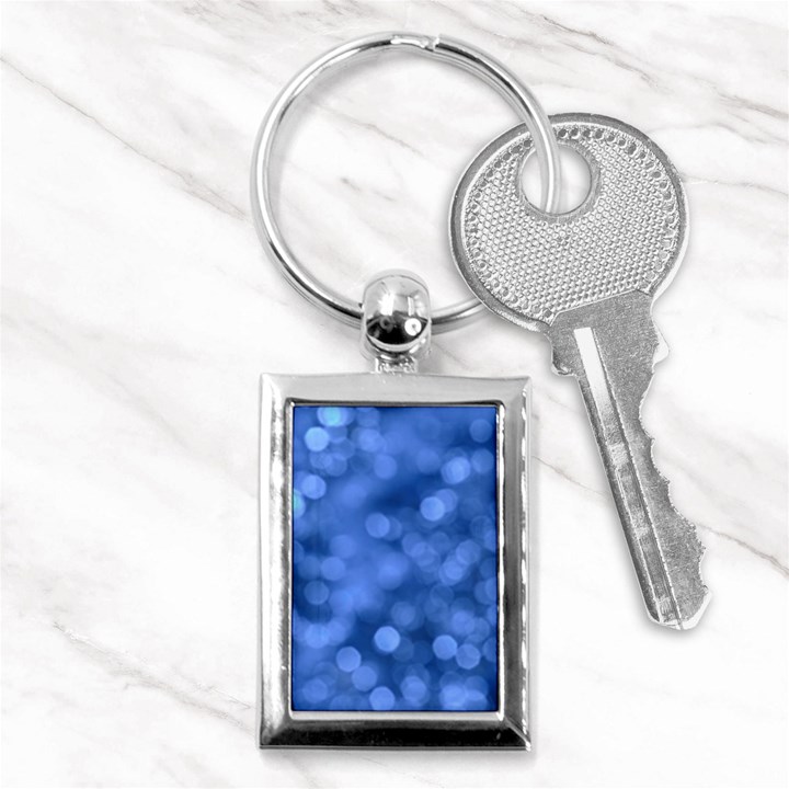 Light Reflections Abstract No5 Blue Key Chain (Rectangle)