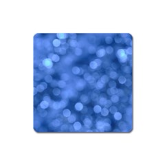 Light Reflections Abstract No5 Blue Square Magnet by DimitriosArt