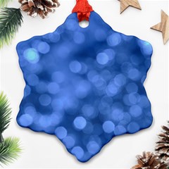 Light Reflections Abstract No5 Blue Snowflake Ornament (two Sides) by DimitriosArt