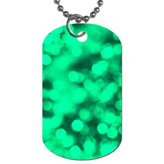 Light Reflections Abstract No10 Green Dog Tag (one Side) by DimitriosArt