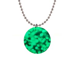 Light Reflections Abstract No10 Green 1  Button Necklace by DimitriosArt