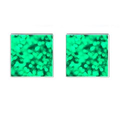 Light Reflections Abstract No10 Green Cufflinks (square) by DimitriosArt