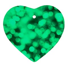 Light Reflections Abstract No10 Green Heart Ornament (two Sides) by DimitriosArt