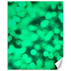 Light Reflections Abstract No10 Green Canvas 11  X 14  by DimitriosArt