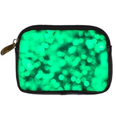 Light Reflections Abstract No10 Green Digital Camera Leather Case by DimitriosArt