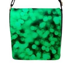 Light Reflections Abstract No10 Green Flap Closure Messenger Bag (l) by DimitriosArt