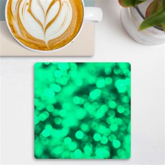 Light Reflections Abstract No10 Green Uv Print Square Tile Coaster  by DimitriosArt