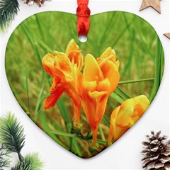 Orange On The Green Ornament (heart) by DimitriosArt