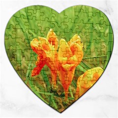 Orange On The Green Jigsaw Puzzle (heart) by DimitriosArt