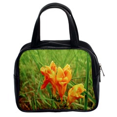 Orange On The Green Classic Handbag (two Sides) by DimitriosArt