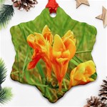 Orange On The Green Snowflake Ornament (Two Sides) Front